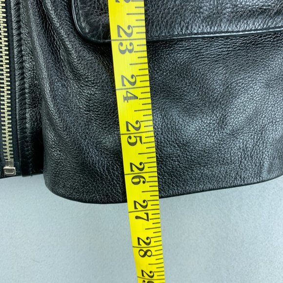 **SOLD**Vintage Wilsons Leather Jacket Womens Small Black Asymmetrical - Picture 9 of 16